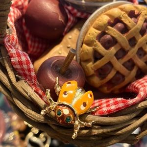 Green Eyed Beetle Brooch